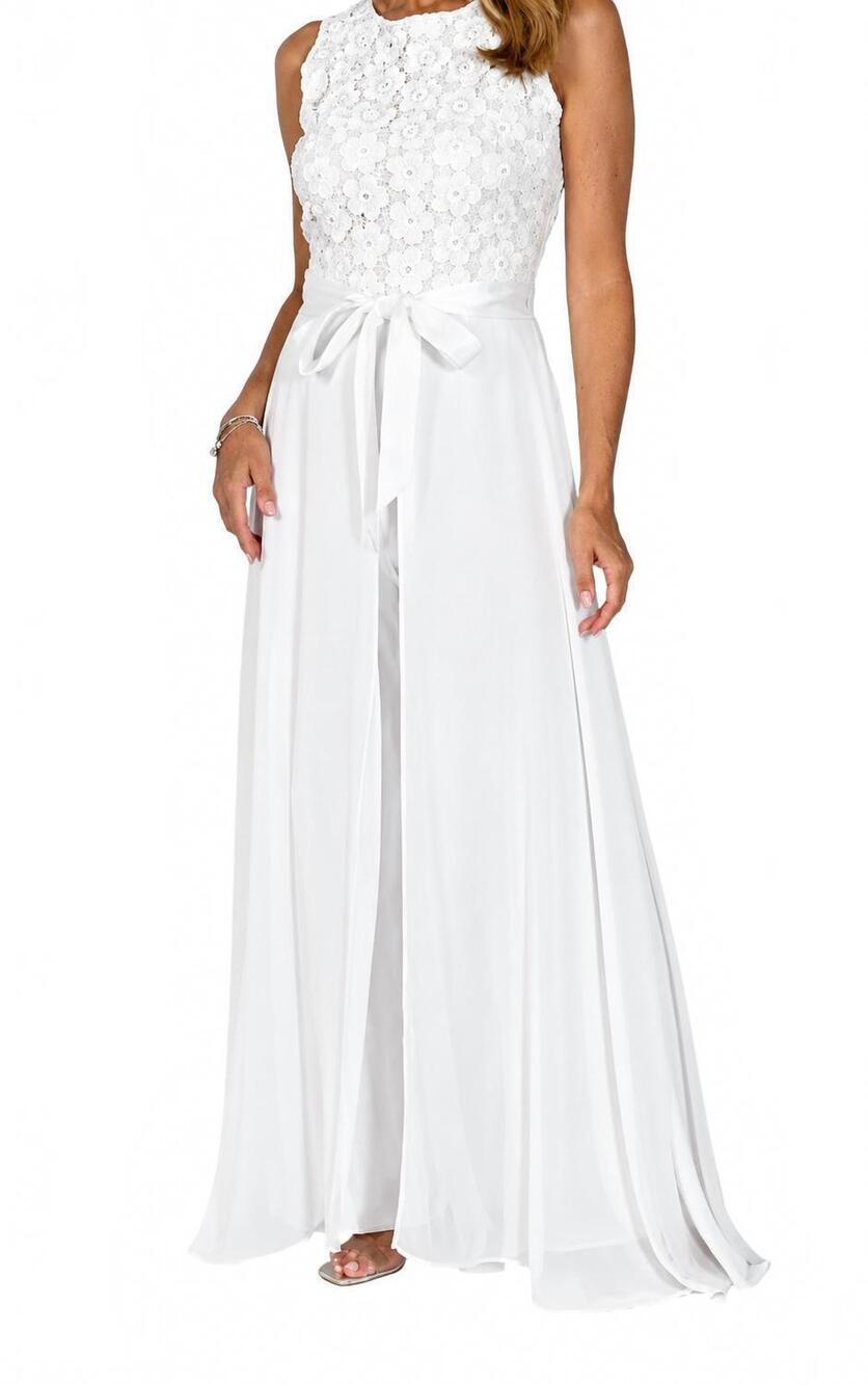 NEW FRANK LYMAN women's pocket-free jumpsuit in off white